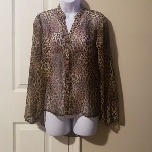 Women Animal Print Long Sleeve Blouse